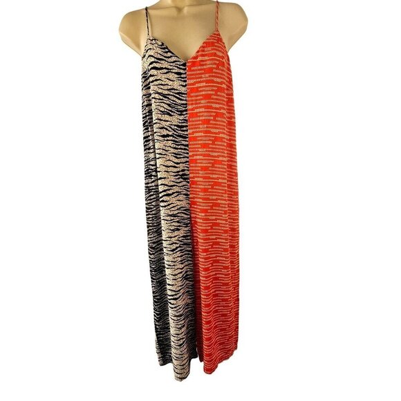 CoreyLynn Calter Anthropologie Jumpsuit Women XS Zebra Red Colorblock Adj Straps - Picture 4 of 10